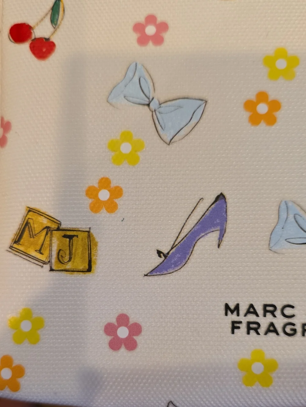 Marc Jacobs Cream Floral & Icon Printed Cosmetic Pouch